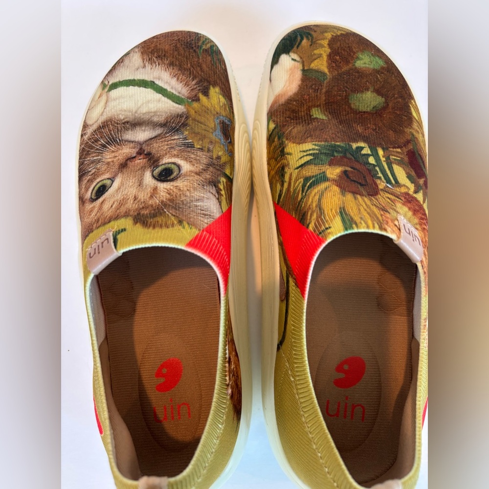 UIN Women's Cat Print Slip-On Shoes - Multicolor - Picture 4 of 11
